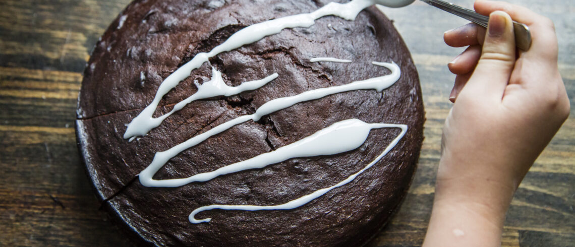 chokoladekage bagt på grill