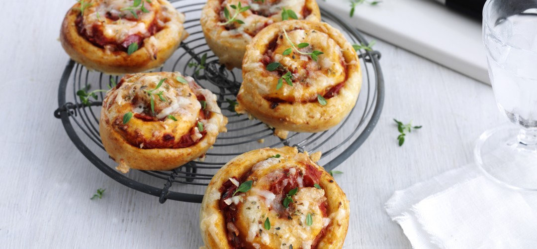 Saftige pizzasnegle med fuldkorn