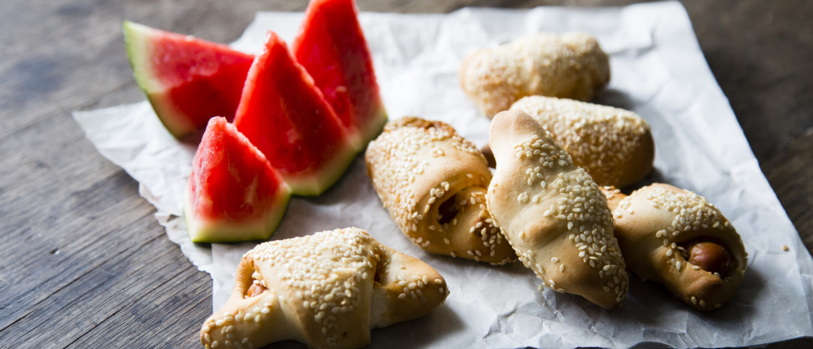 pølsehorn med fuldkorn