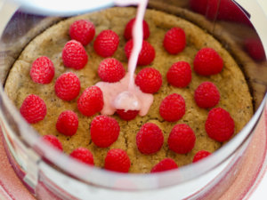 cheesecake med hindbær