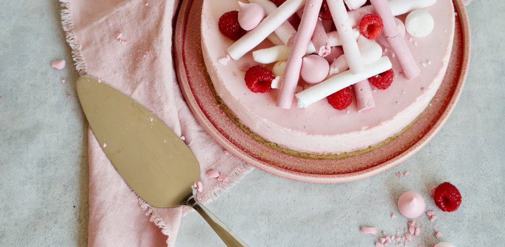 cheesecake med hindbær