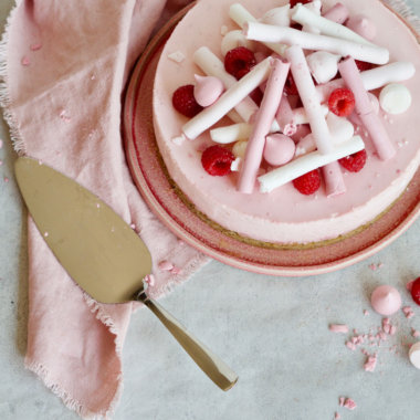 cheesecake med hindbær