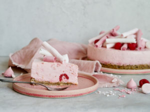 cheesecake med hindbær