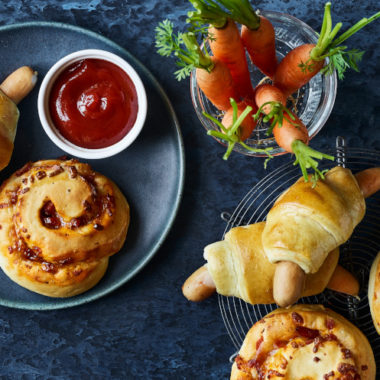 pølsehorn og pizzasnegle