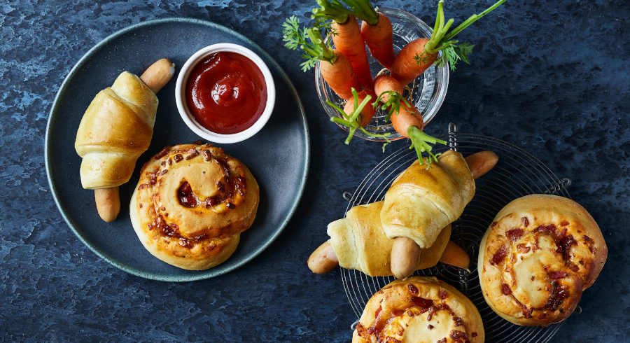 pølsehorn og pizzasnegle