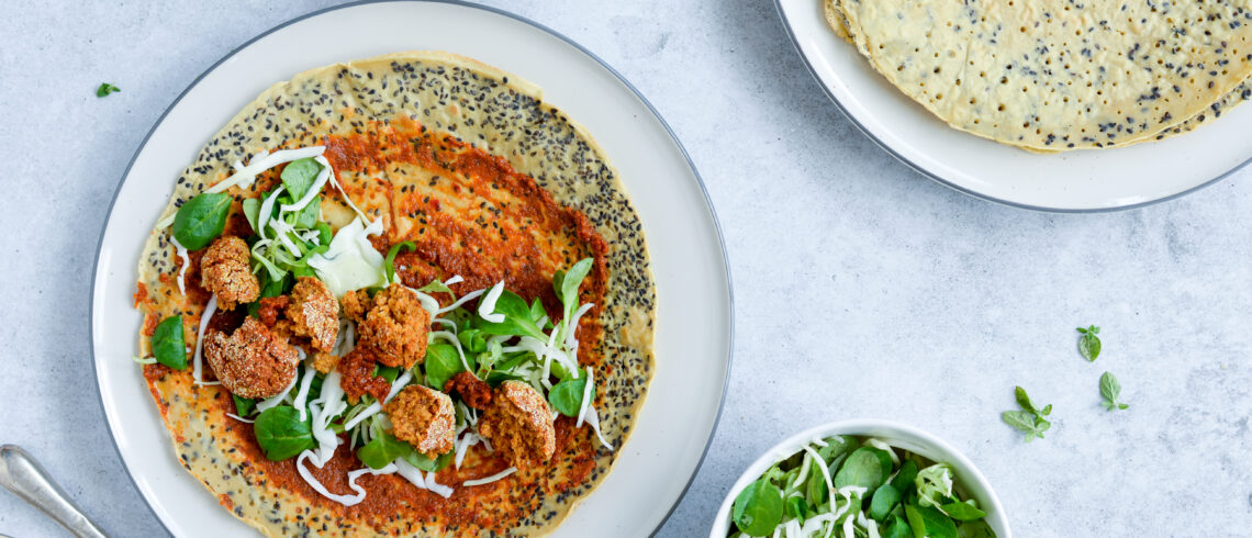 Madpandekager med pesto og falafler