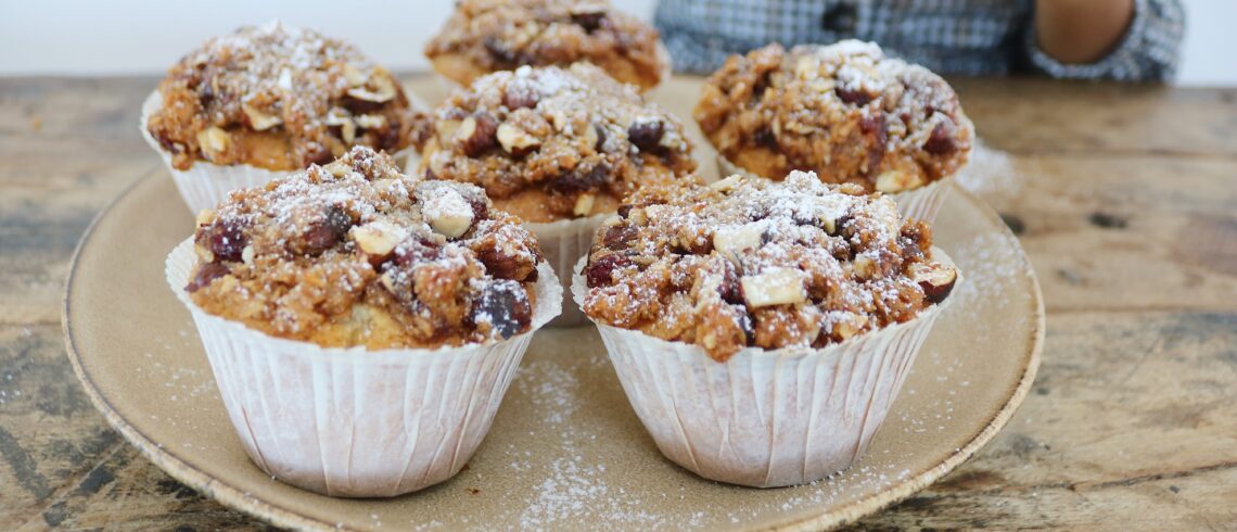 Drømmekagemuffins med julekrydderier