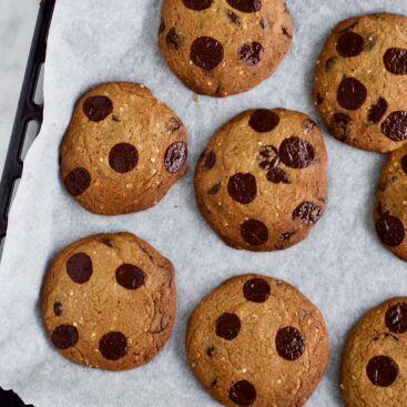 Cookies med chokolade og hampefrø