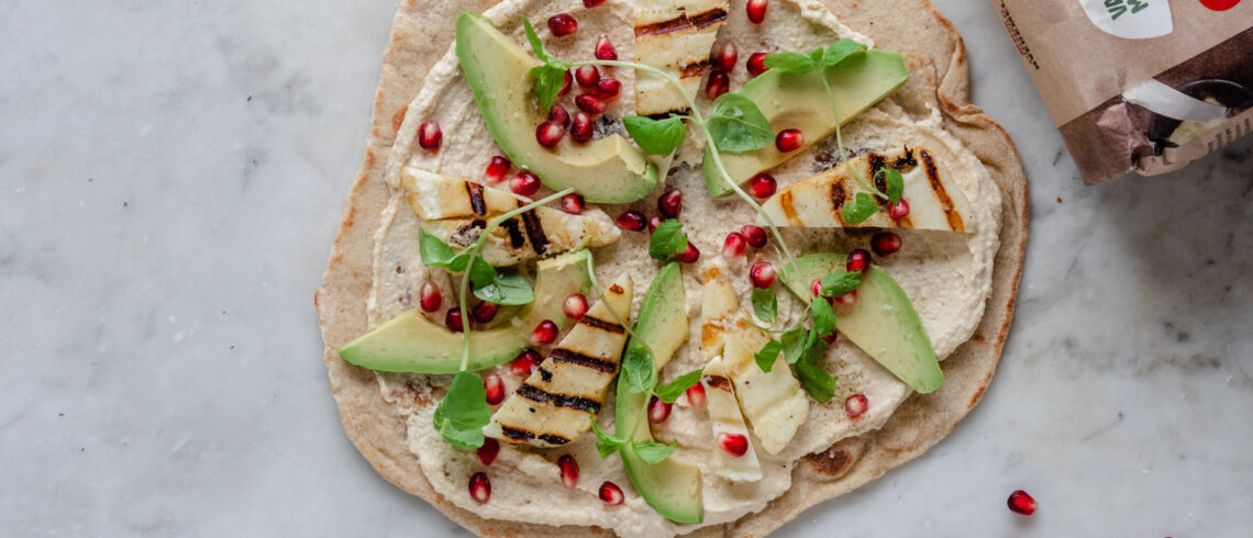 Fladbrød med halloumi