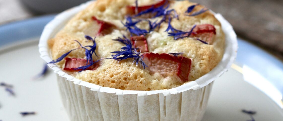 Kokosmuffins med rabarber