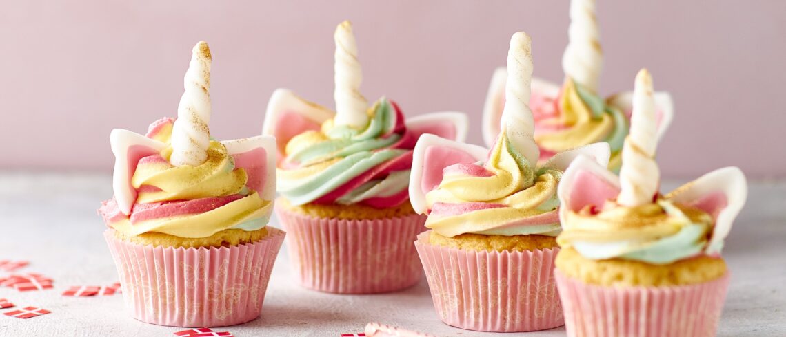 Unicorn muffins - Bageblanding