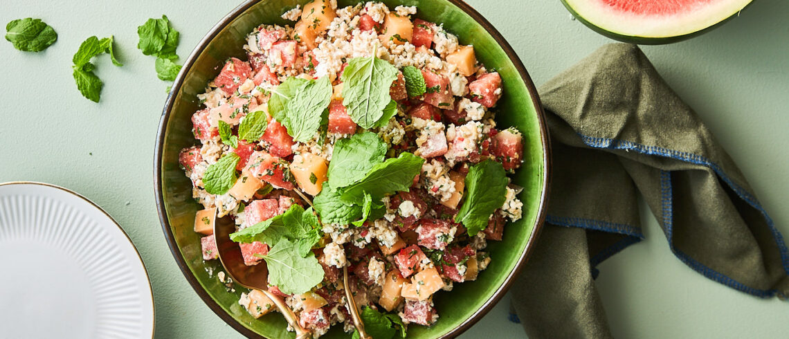 melonsalat med havreris