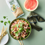 Melonsalat med mynte og havreris