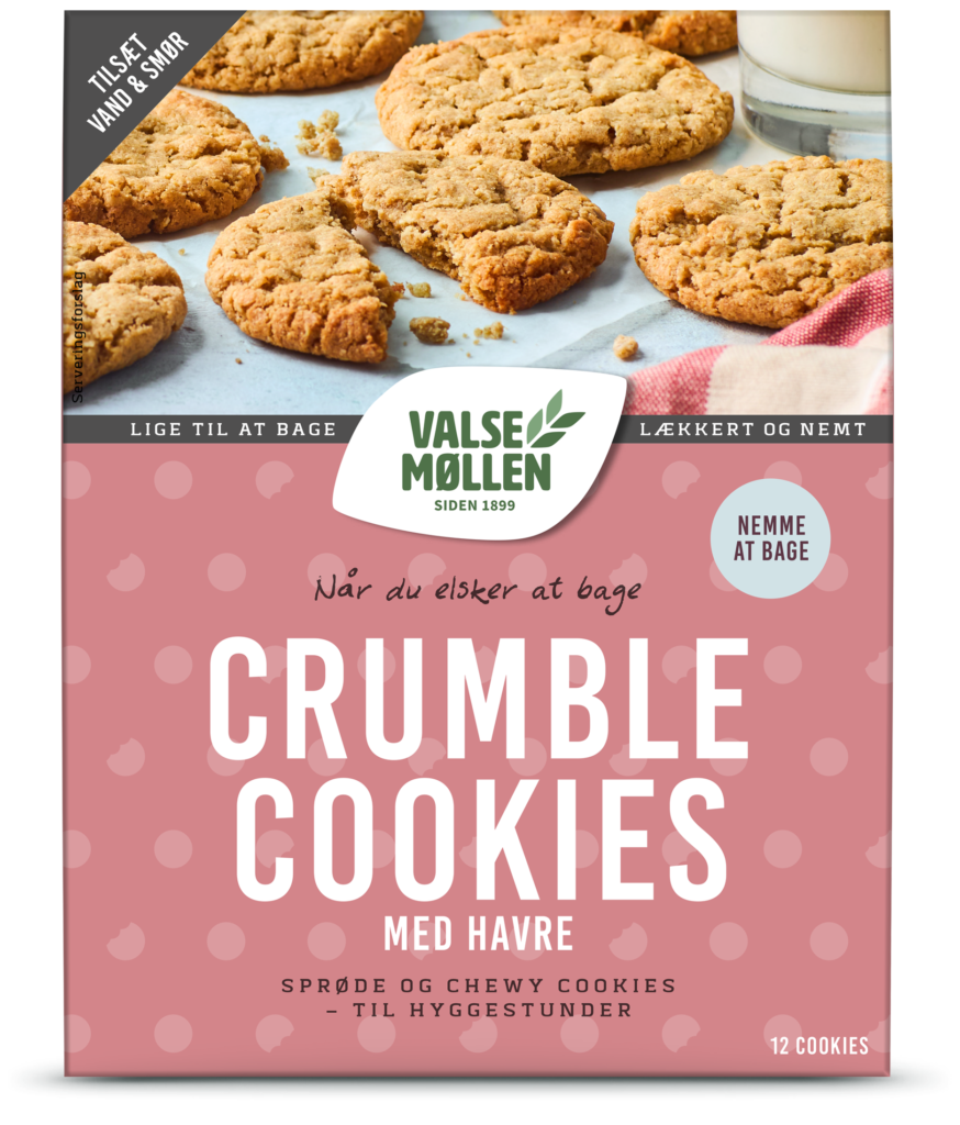Crumble Cookies med havre